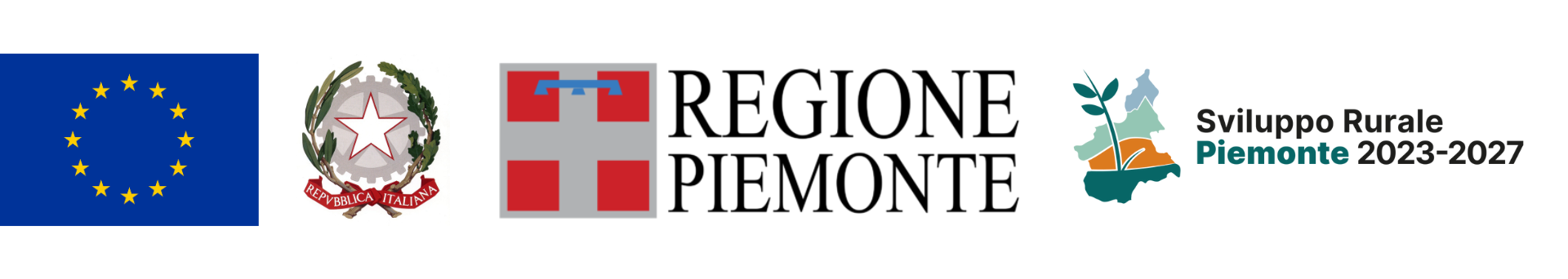 Unione Europea, Repubblica Italiana, Regione Piemonte e Sviluppo Rurale Piemonte 2023-2027